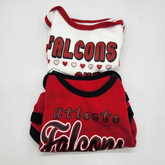 Set of 2 Infant Girls Atlanta Falcons Bodysuits Snapsuits Size 12 Months NFL EUC - Picture 2 of 7